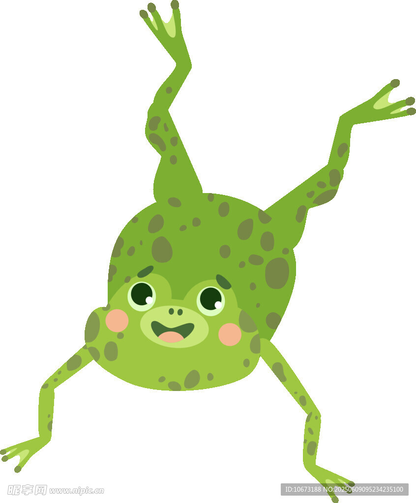 可愛倒立青蛙插畫
