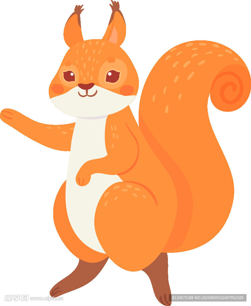 可愛站立松鼠插畫