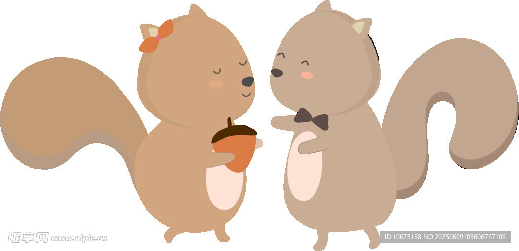 松鼠情侶甜蜜互動