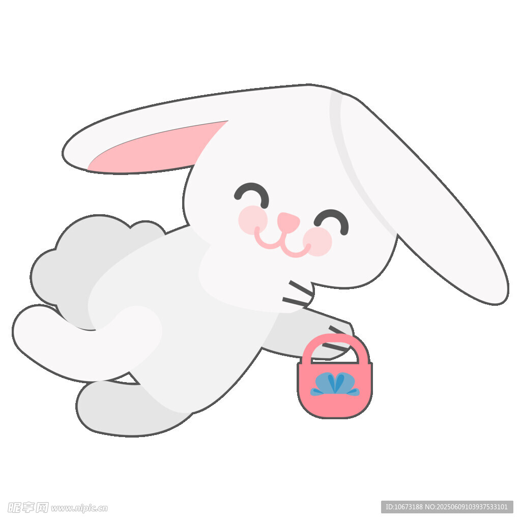 可愛白兔抱彩蛋