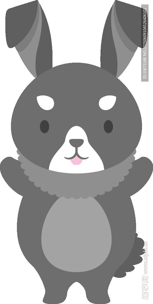 可愛灰兔子卡通形象