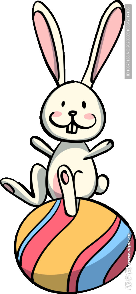 兔子坐彩蛋上