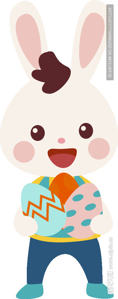 可愛兔子手持胡蘿卜