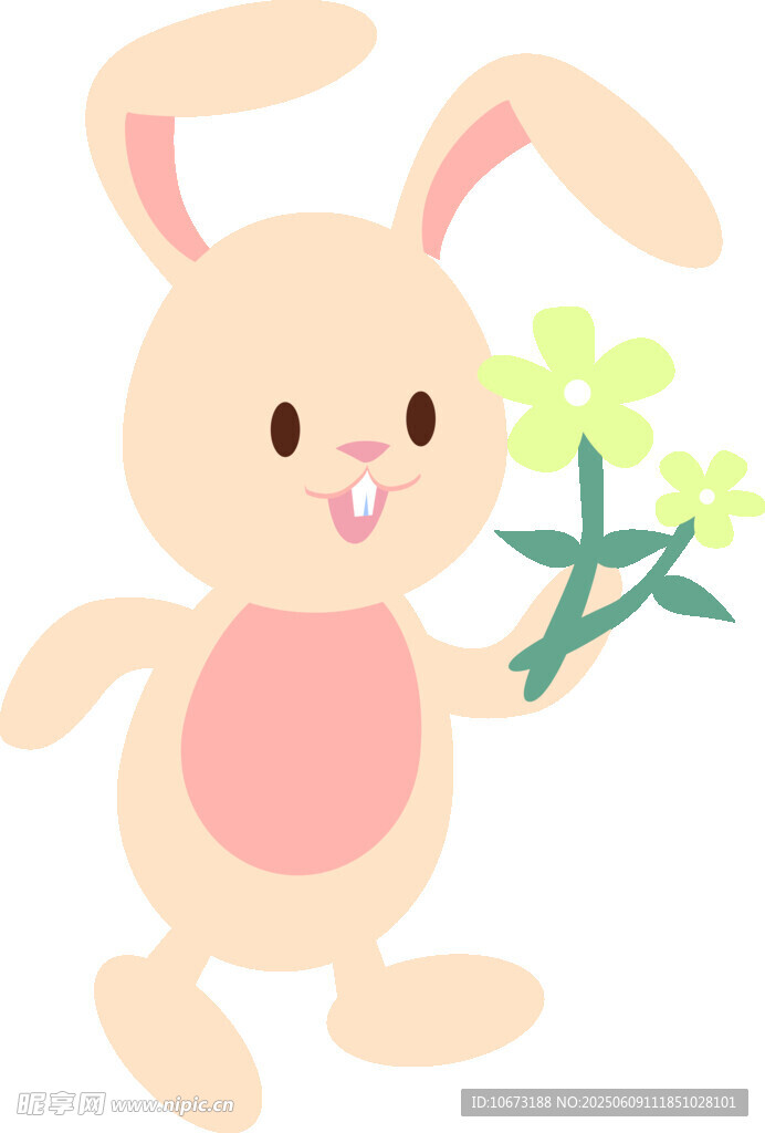 抱花小兔