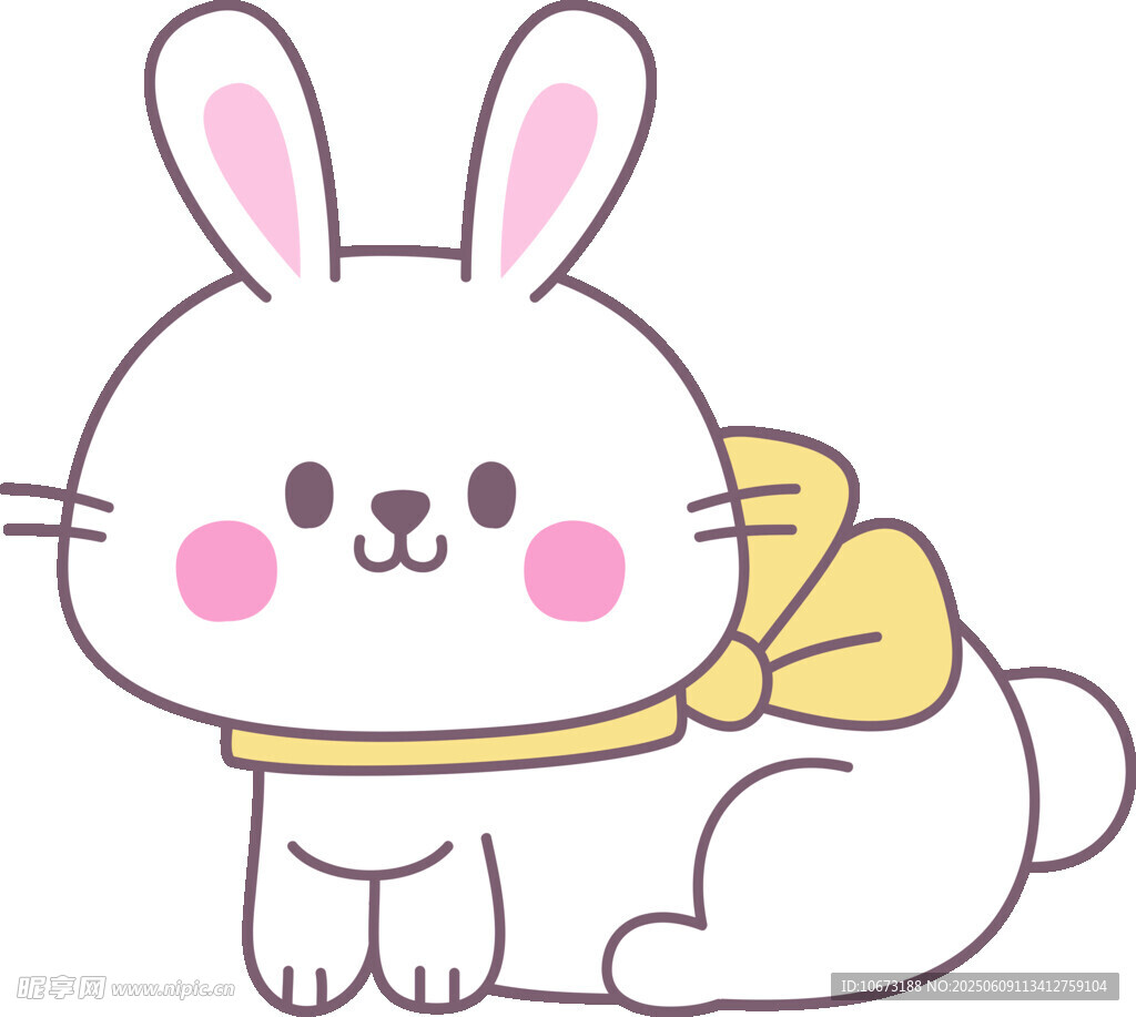 可愛系白兔插畫