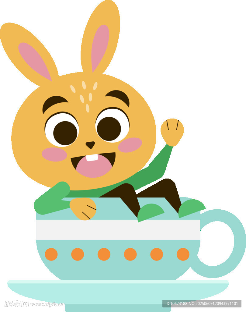茶杯里的可愛兔子