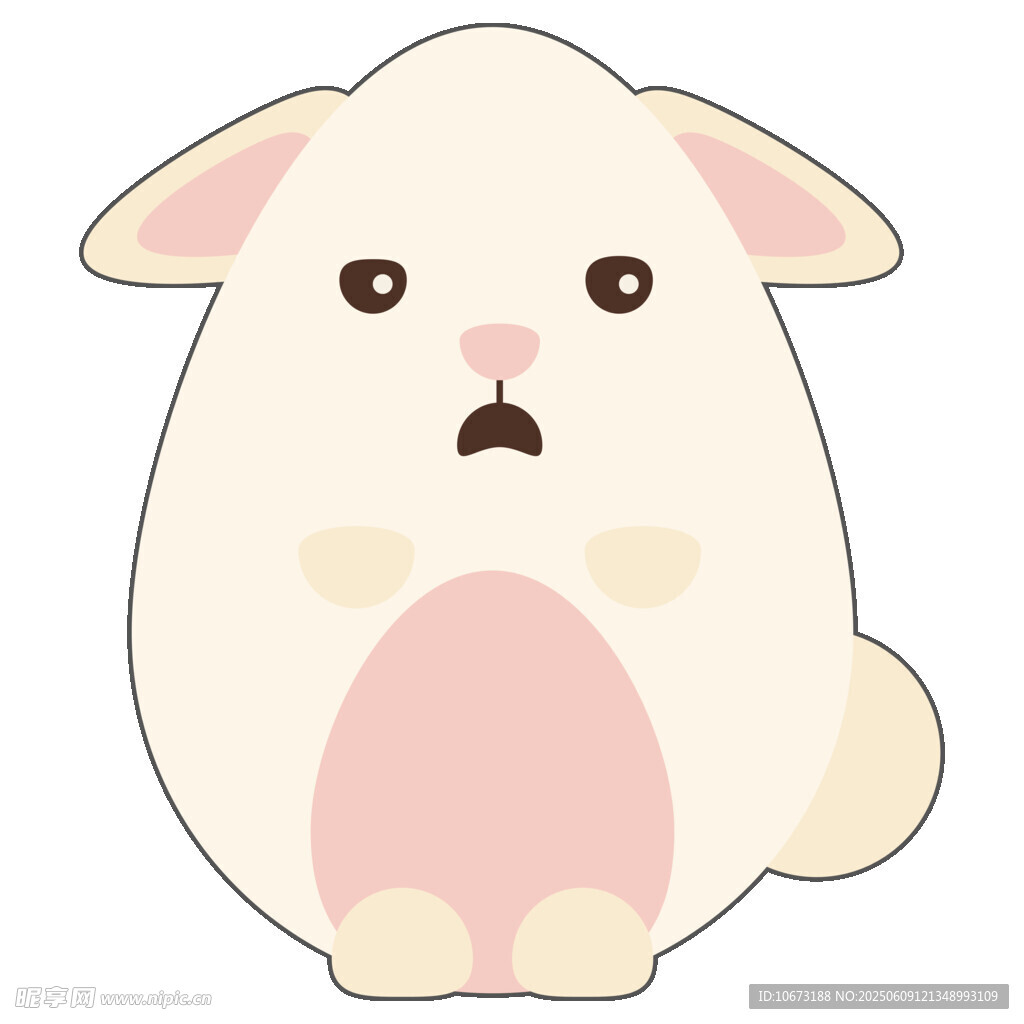 驚訝的卡通小兔子