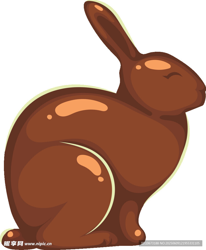 棕色兔子插畫