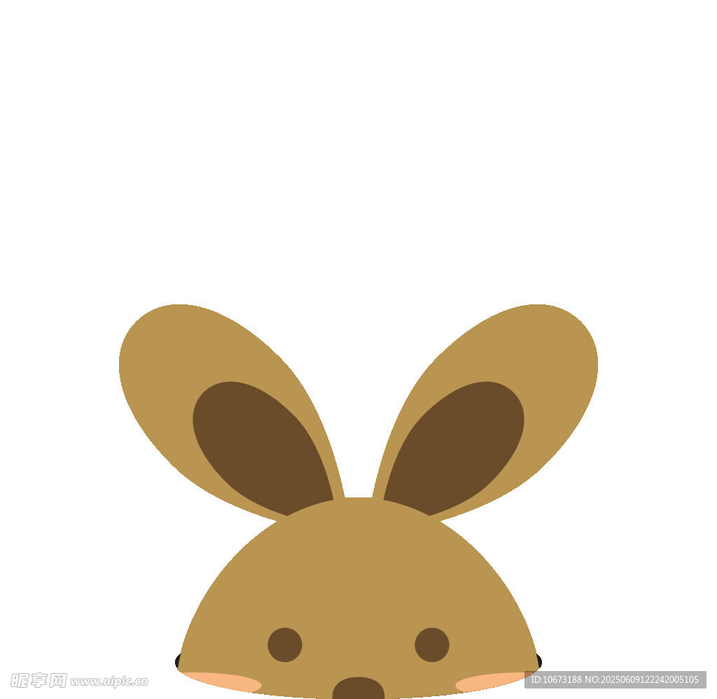 可愛卡通兔子頭部形象