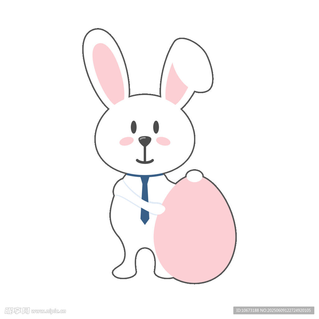 可愛兔子抱彩蛋