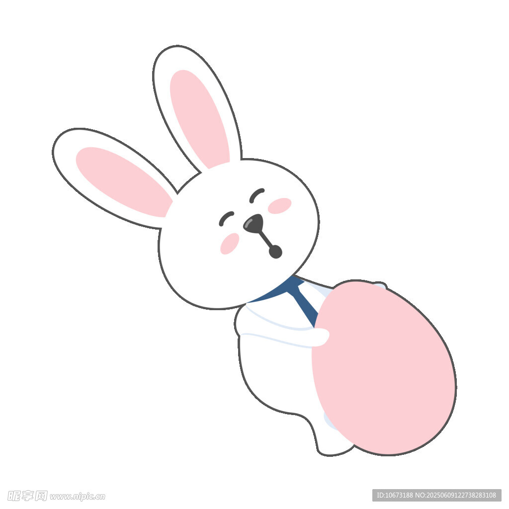 可愛白兔抱彩蛋