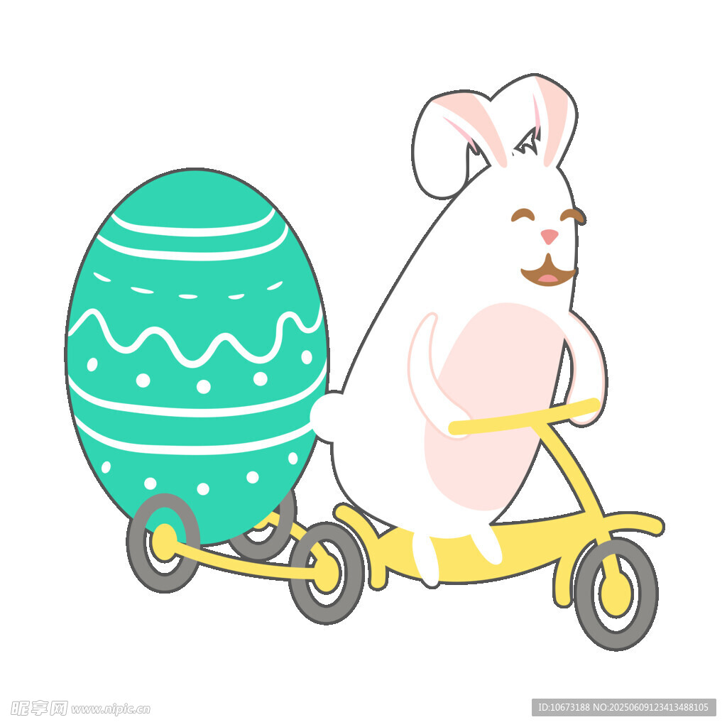 騎三輪車的兔子與彩蛋