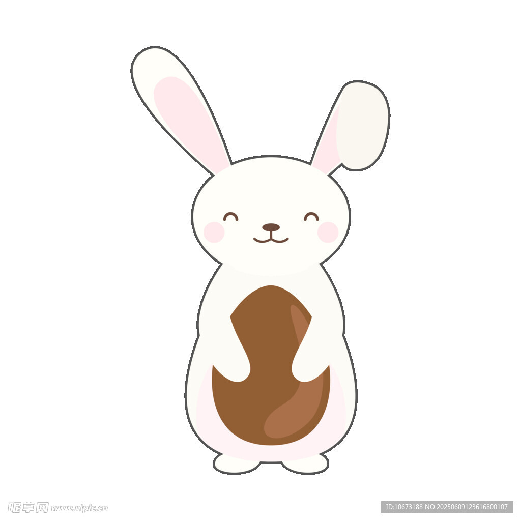 可愛站立兔子卡通形象