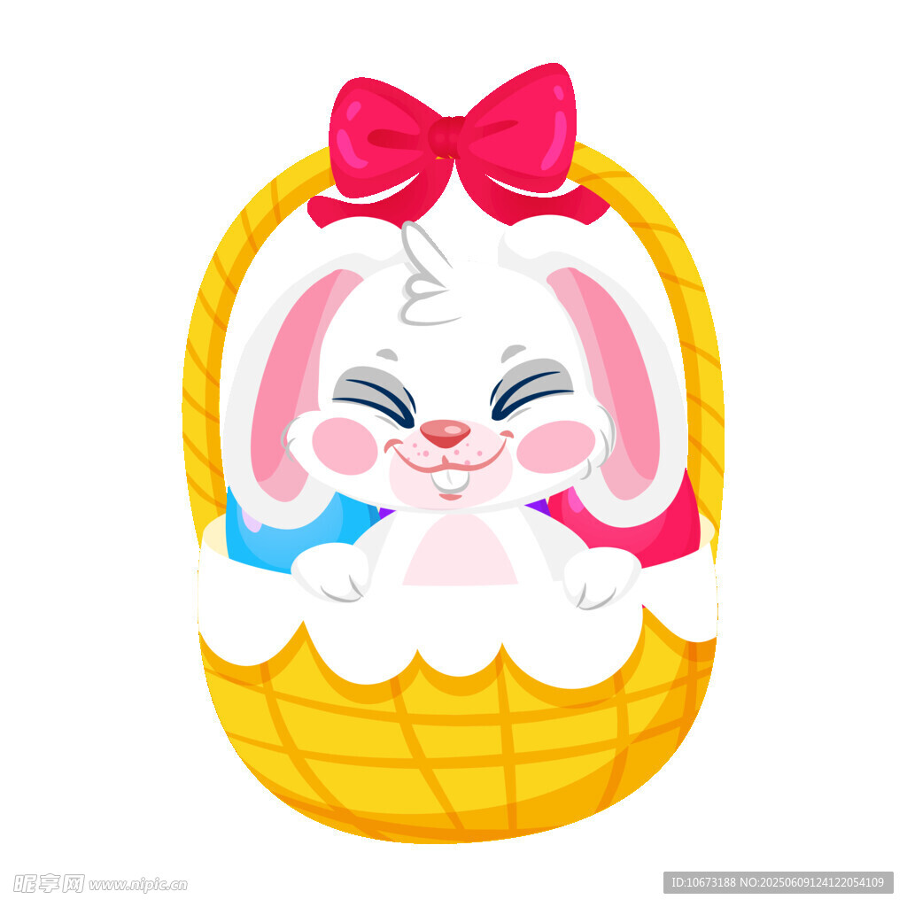 可愛小兔在籃子里