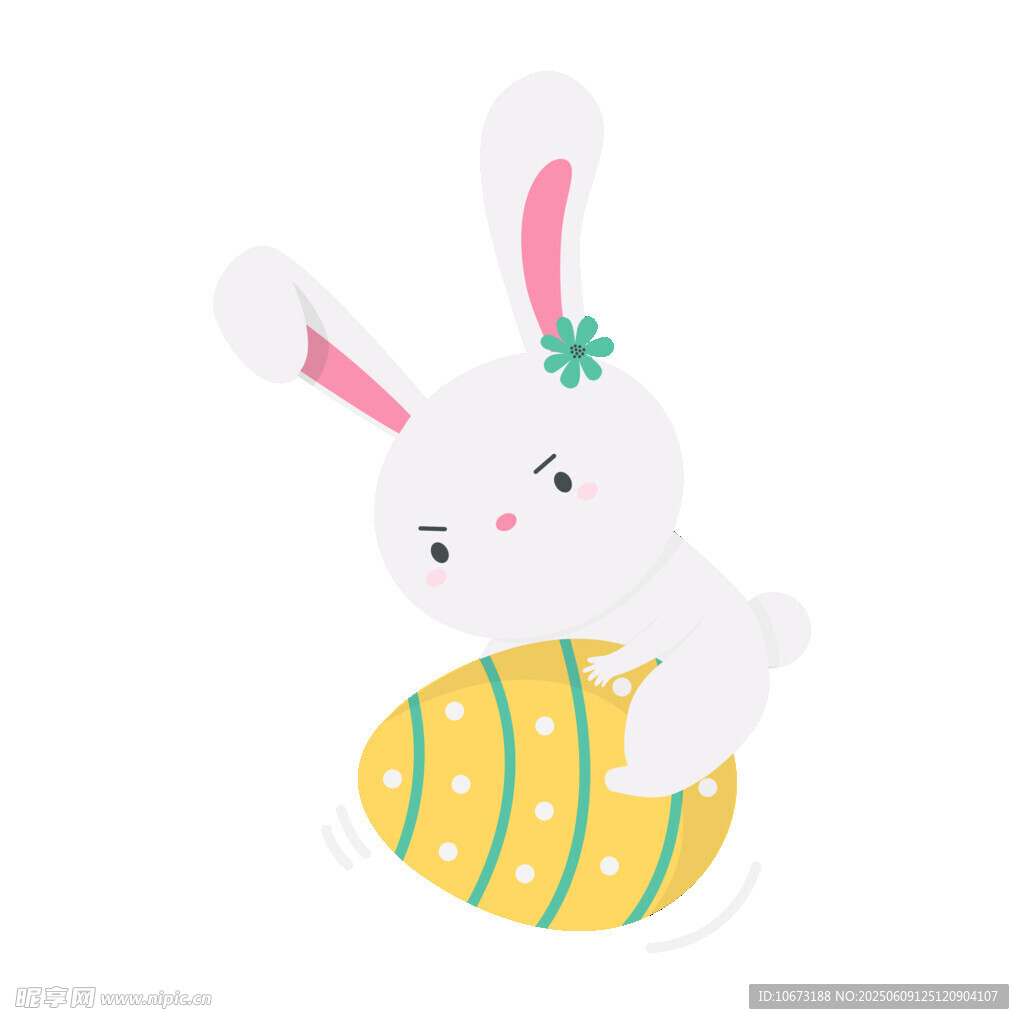 可愛兔子與彩蛋插畫
