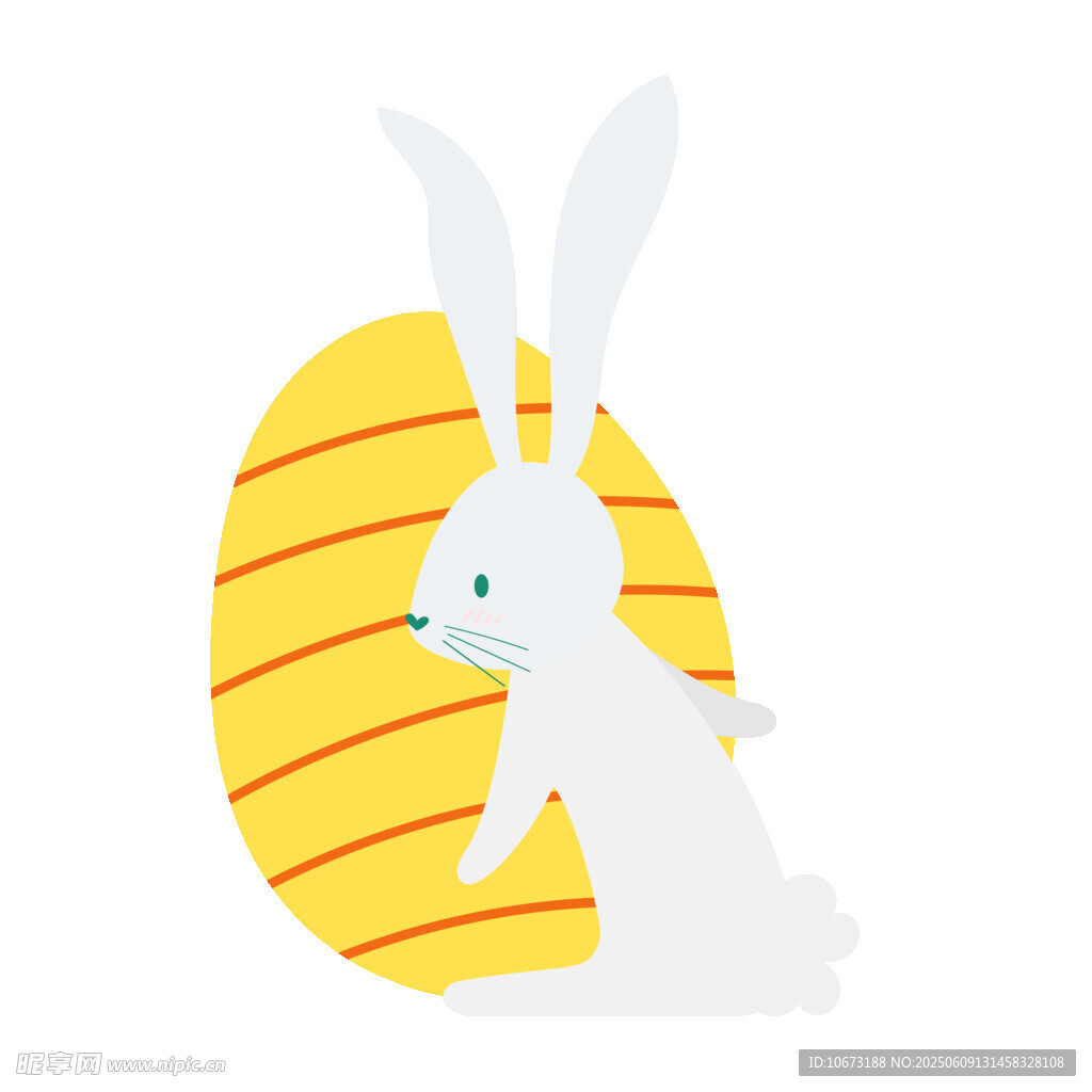 兔子與彩蛋的可愛插畫