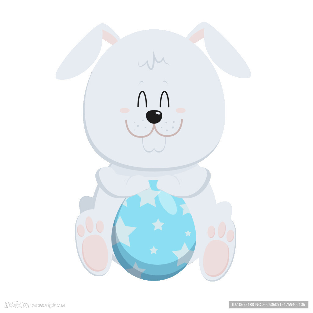 可愛(ài)白兔抱藍(lán)色星球