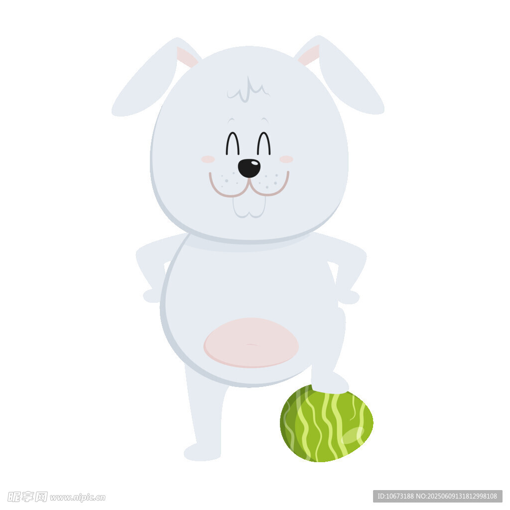 可愛白兔與圓白菜