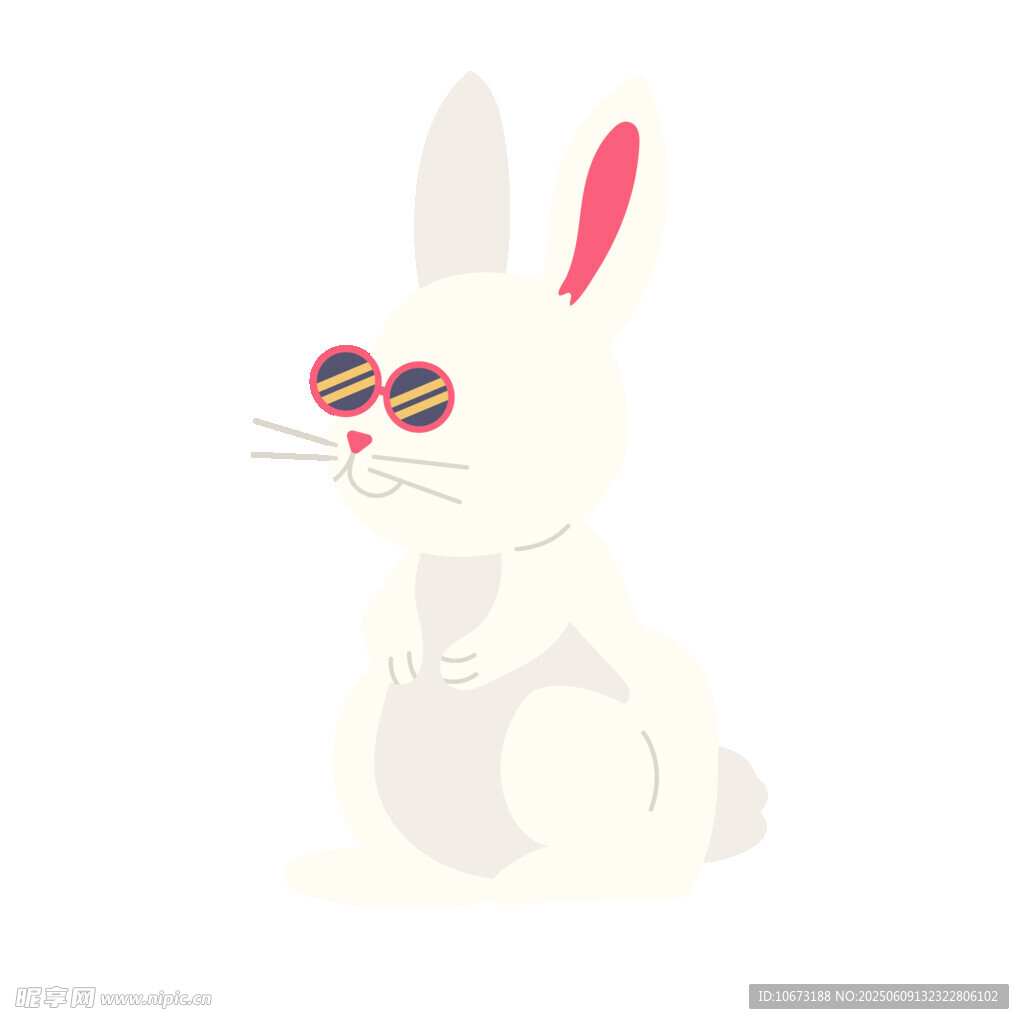 戴墨鏡的可愛白兔
