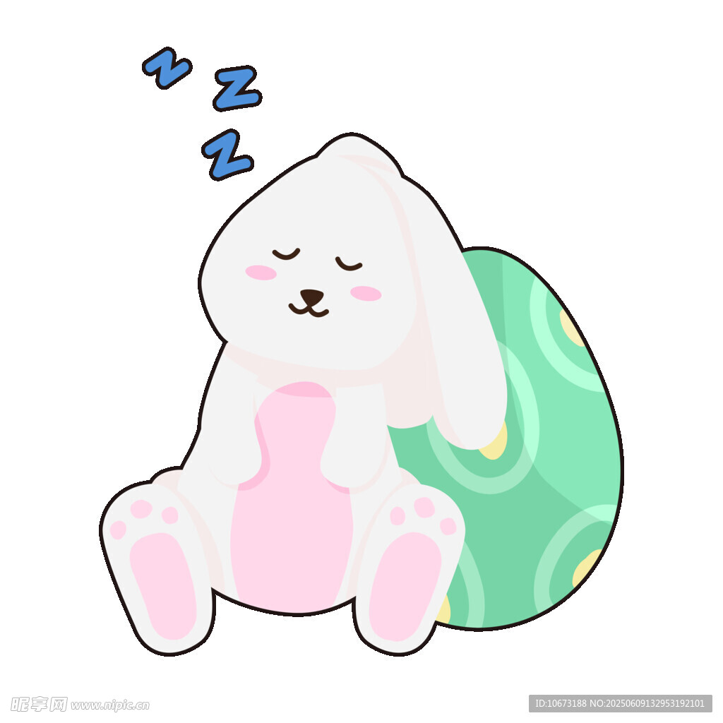 熟睡的萌兔子