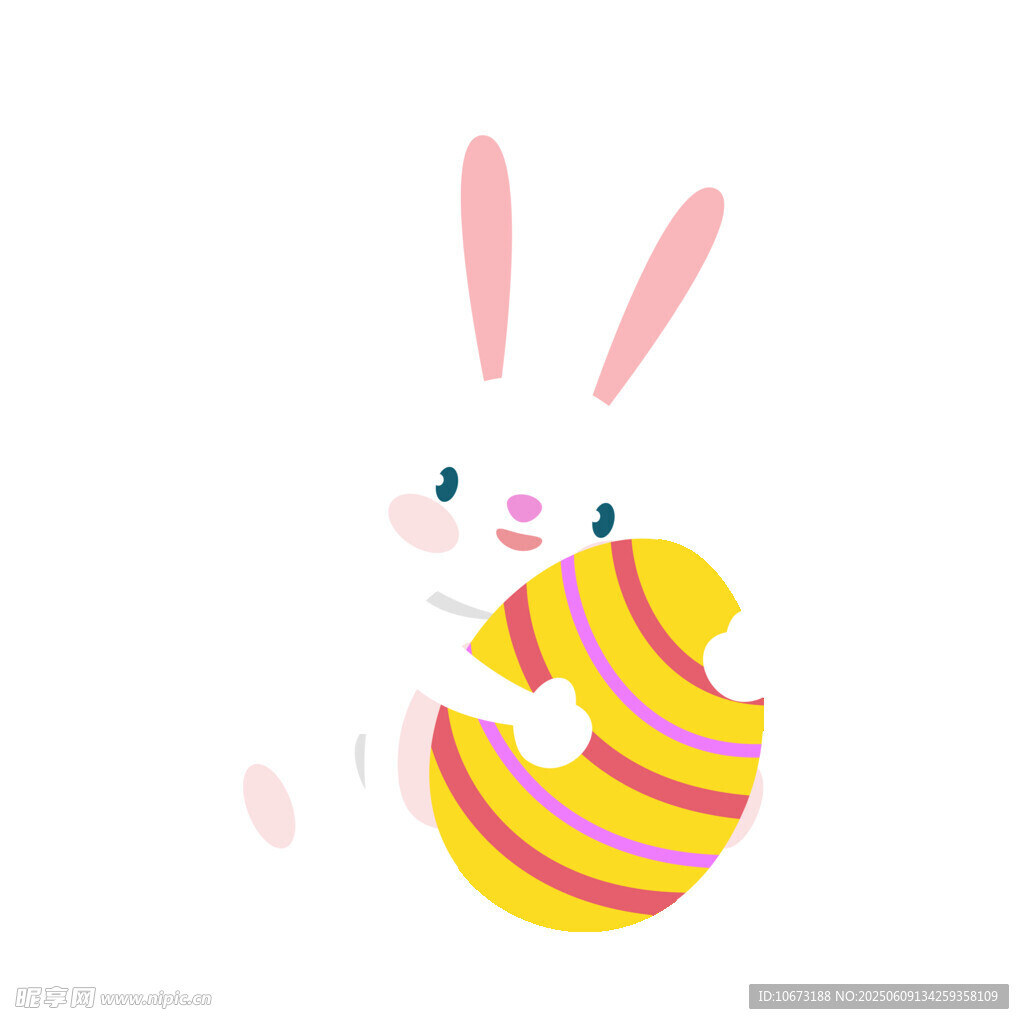 兔子與彩蛋的可愛插畫