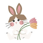 抱花萌兔