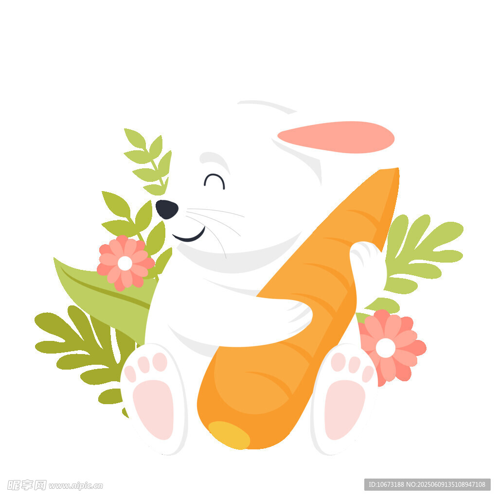 抱胡蘿卜的可愛白兔