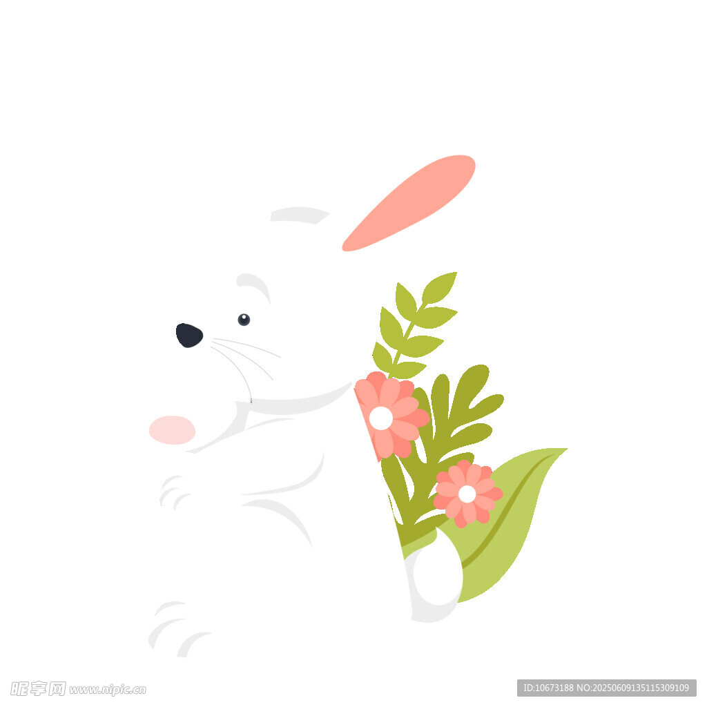 抱花白兔插畫(huà)