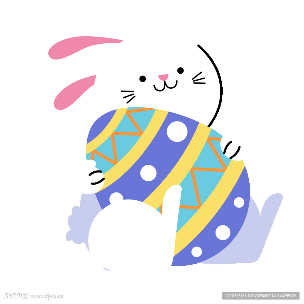 兔子與彩蛋的可愛插畫
