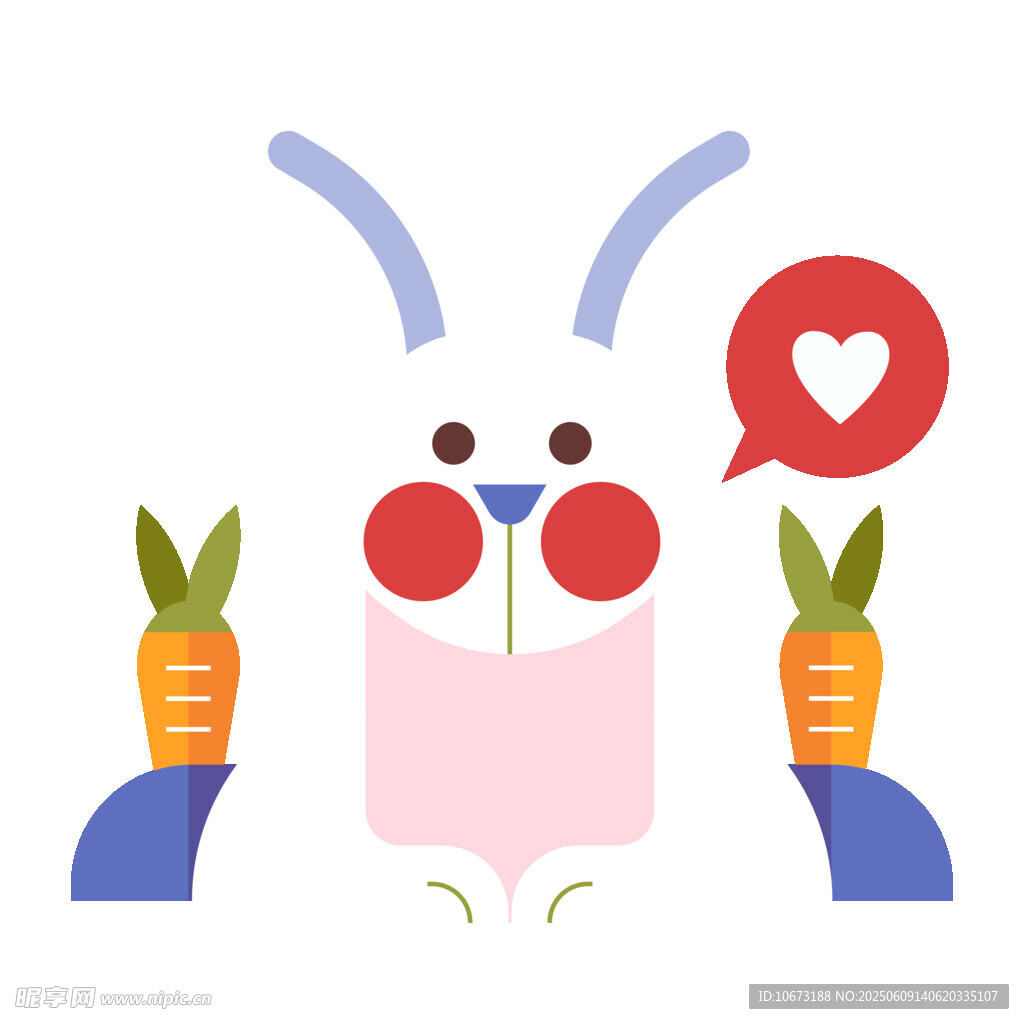 可愛(ài)兔子與胡蘿卜插畫(huà)
