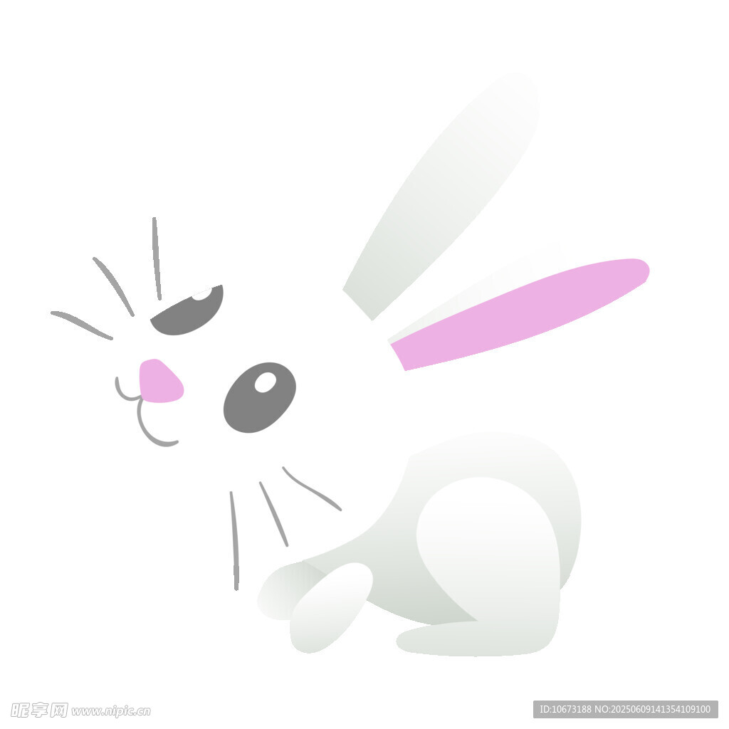 可愛白兔插畫