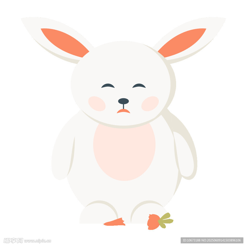 可愛白兔與胡蘿卜
