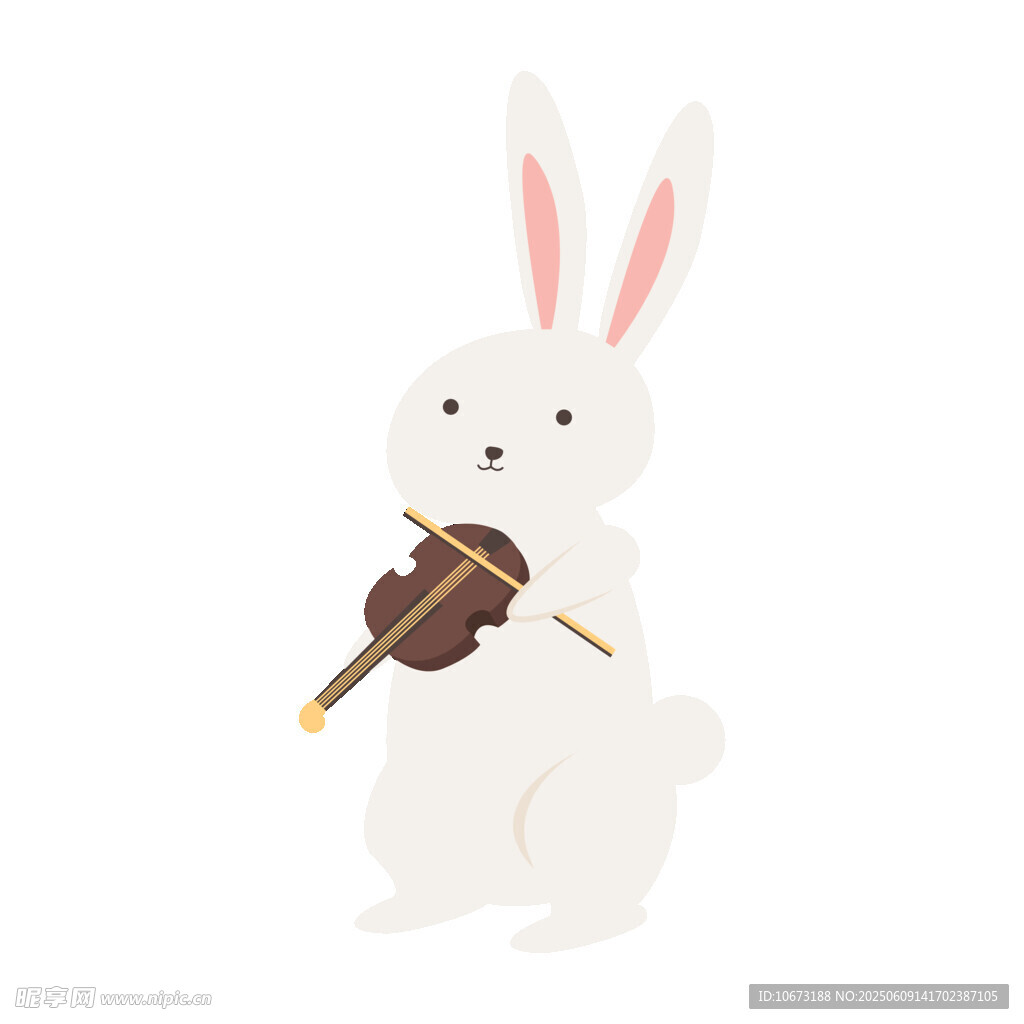 白兔持物可愛插畫形象