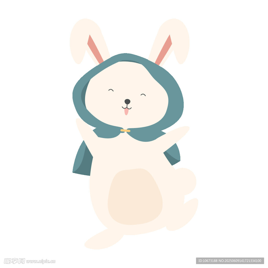 可愛小兔穿著連帽服飾