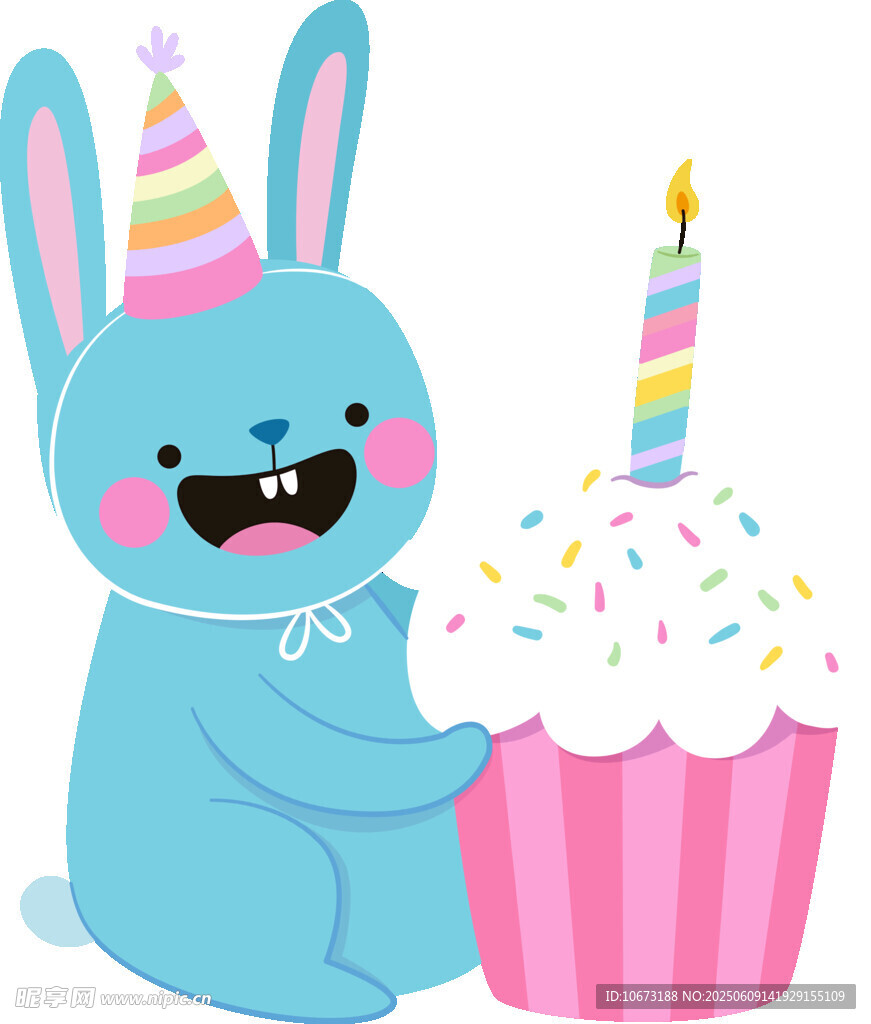 藍兔子與生日紙杯蛋糕