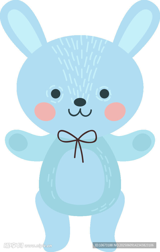 藍色可愛小兔玩偶