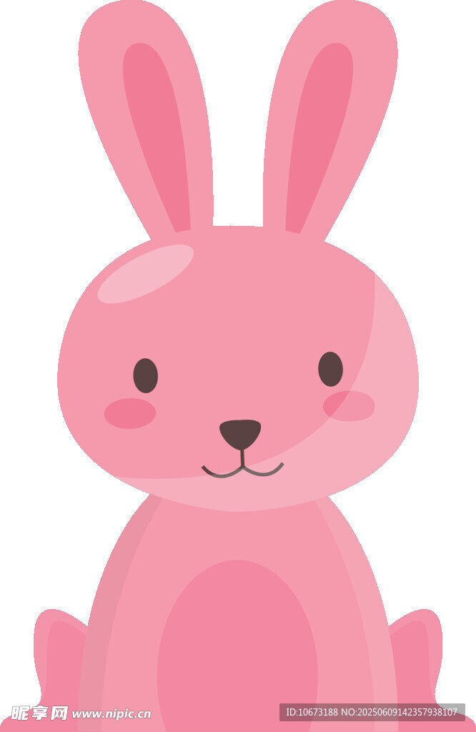 可愛粉色小兔子插畫