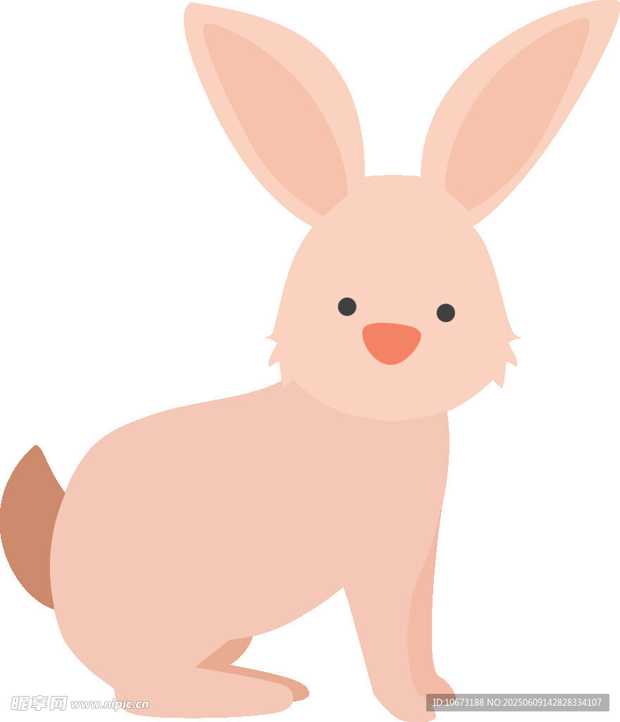 可愛粉色小兔子插畫