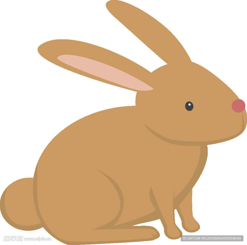 可愛棕色兔子插畫