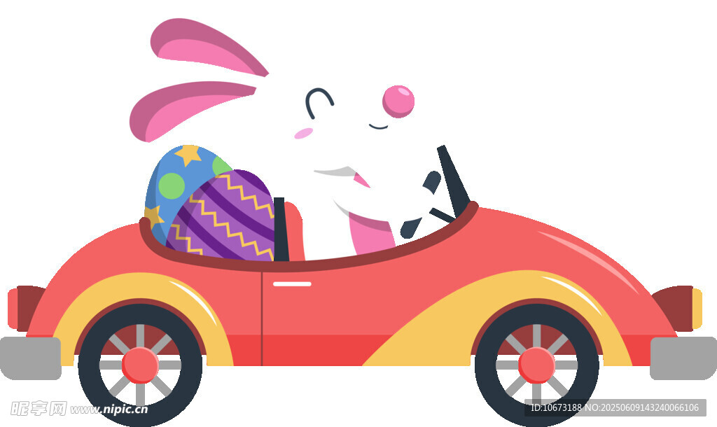 兔子駕車載彩蛋
