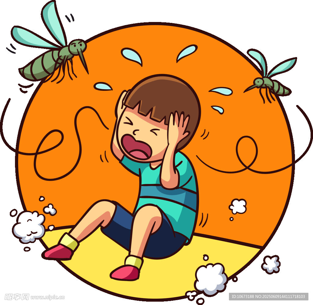 小孩被蚊蟲(chóng)叮咬痛苦模樣