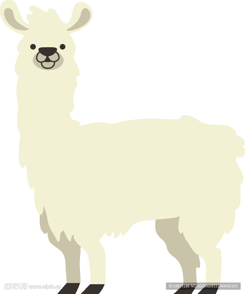 可愛(ài)站立羊駝插畫(huà)