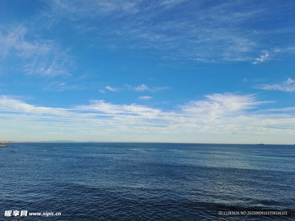 廣闊藍天碧海風景圖