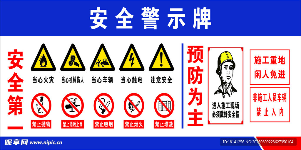 工地安全警示牌展示