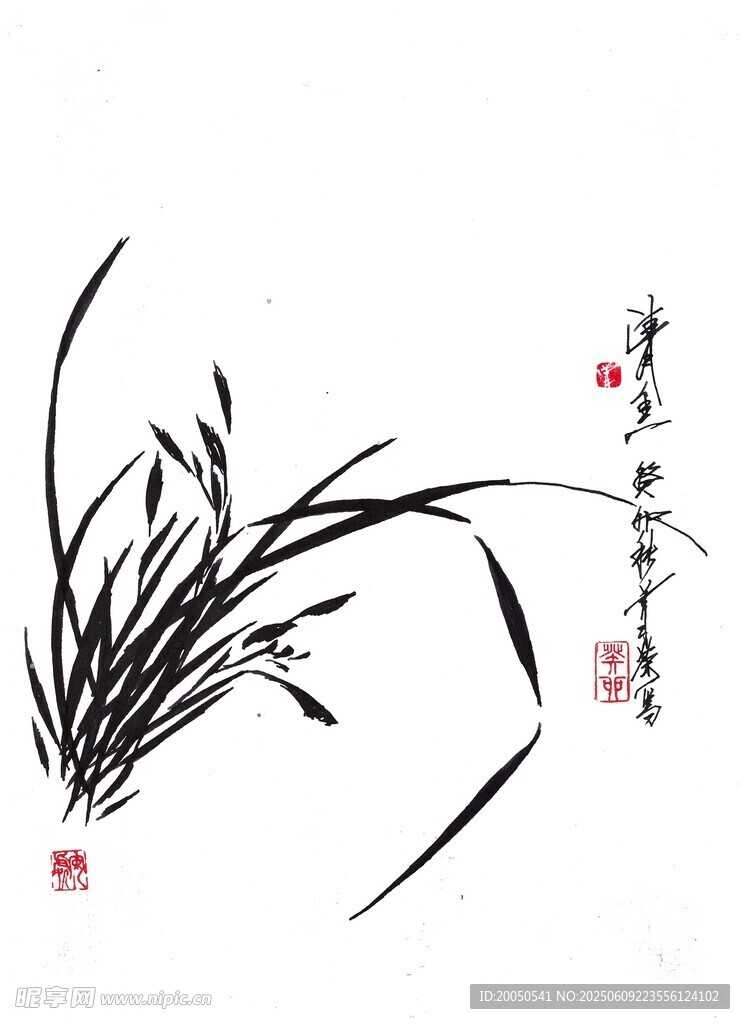 水墨蘭花圖