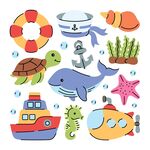 卡通海洋插圖