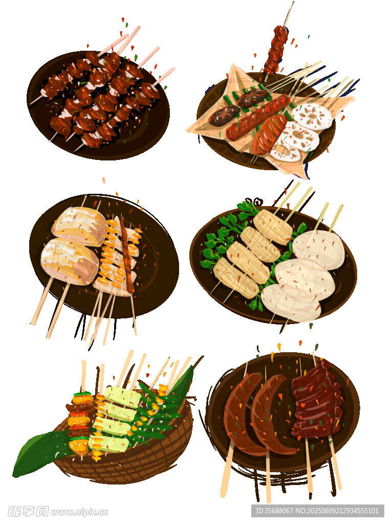 多樣美味燒烤食材展示