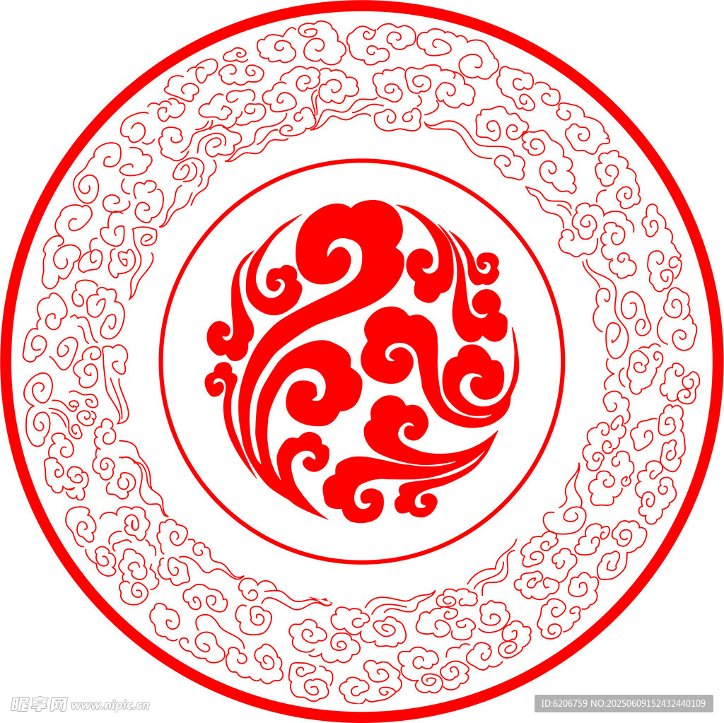 圓形祥云 古典祥云 中式底紋