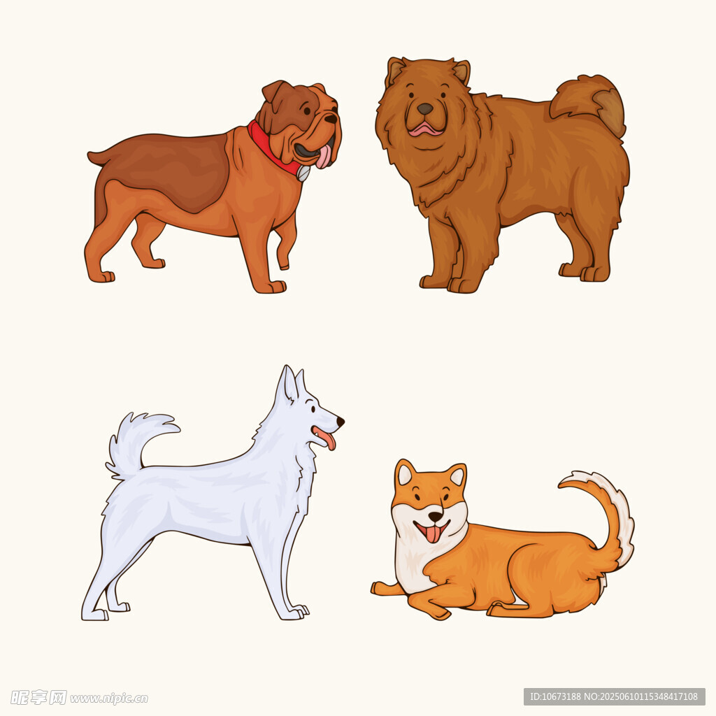 可愛貓狗插畫