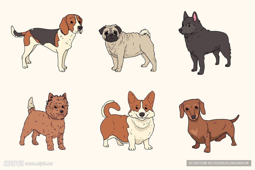 可愛狗狗插畫集合